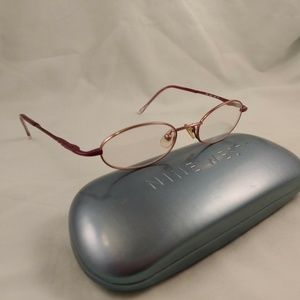 NINE WEST Eyeglass Frames 129 UB9 Full Metal Rim Purple